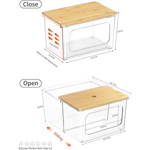 Dispenser per Sacchetti della Spazzatura 2-in-1 in Acrilico con Coperchio in Bambù, Organizzatore Sottolavello per Rotoli Grandi, 100 Sacchetti per Uso Domestico - Product Image 2