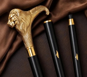 Royal Lion Handle Cane – 3 Piece Detachable Walking Stick – Vintage Style Luxury Cane - Product Image 3