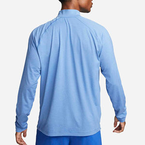 Nouveauté 2026 T-shirt pour hommes en polyester uni à manches longues, col tricoté, vierge pour sublimation et broderie, style décontracté - Product Image 2