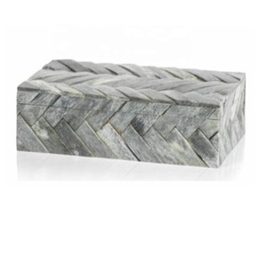 Caja de incrustaciones de hueso con patrón Cheq de alta calidad, regalo novedoso para mujer, almacenamiento de joyería decorativa, organizador multiusos, el mejor regalo para - Product Image 4