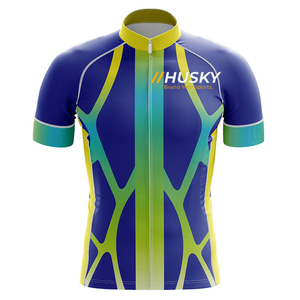 Jersey de Ciclismo Personalizado Azul de Manga Corta, Ecológico, 100% Poliéster, Unisex, Alta Elasticidad, Logotipo Frontal - Product Image 1