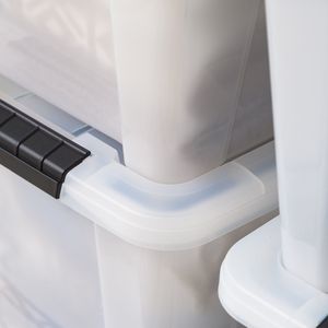 20 Qt. Stackable Storage <b>Container</b> with Lid - Versatile Tote <b>Box</b> for Crafts, Clothes & More - Secure Grip & Safe Stacking Design - Product Image 4