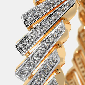 แหวนทอง14K แบบสองโทนสีเพชรสำหรับปลูกในห้องปฏิบัติการ - Product Image 2