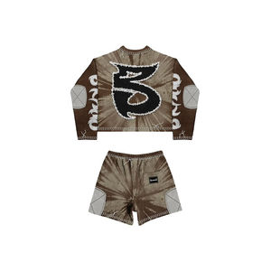 Conjunto de Verano Unisex de Alta Calidad Personalizado – Camiseta de Manga Larga Oversize de Felpa Francesa 100% Algodón, Traje Casual - Product Image 3