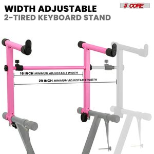 Supporto per Tastiera a 2 Livelli Regolabile, Adattatore di Estensione Secondario per Supporti per Pianoforte Digitale, Supporto Premium per Strumenti Musicali - Product Image 2