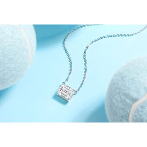 Mirage in the Mirror - Conjunto de Collar y Pendientes de Joyería Moderna y Elegante, Anillos Octogonales de Plata de Ley S925 con Moissanita de 9*11 mm - Product Image 2