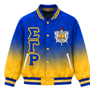 Chaqueta Bomber Personalizada para Mujeres de Sigma Gamma Rho, Chaqueta Casual de Moda con Estilo Griego, Venta al Por Mayor OEM ODM - Product Image 1