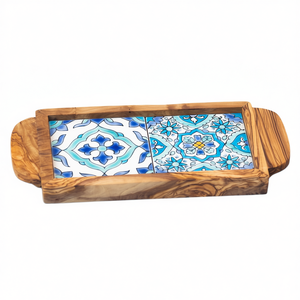 Handmade Wooden Serving Tray Printed Decorative Tray for Tea Coffee Snacks or Breakfast in <b>Kitchen</b> - Product Image 2