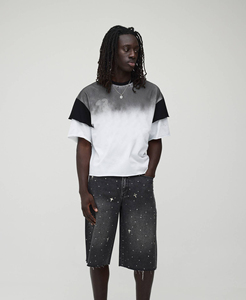 Trendy Men’s Summer <b>Set</b> Oversized Tee and Shorts Street Style Acid Wash Two Piece <b>Set</b> OEM Urban wear Hip Hop Style Breathable - Product Image 5
