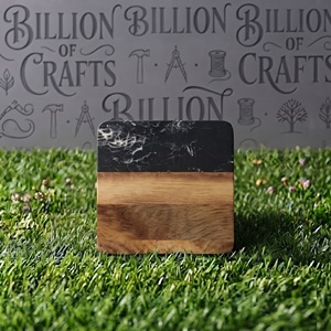 Sous-verres modernes en bois avec dessus en marbre, design antidérapant pour la décoration de table - Product Image 4