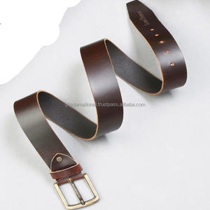 New Handmade Original <b>Brown</b> Antique Leather Casual <b>Belt</b> <b>for</b> Unisex With Changeable Brass Pin Buckle Dress <b>Belt</b> - Product Image 3