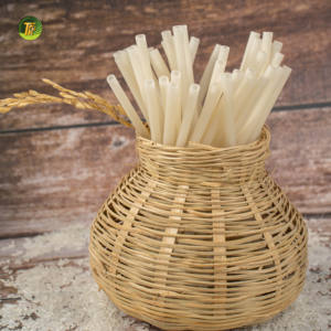 Pajitas de Arroz Naturales, Pajitas Biodegradables Sostenibles para Té de Burbujas y Bebidas - Product Image 5