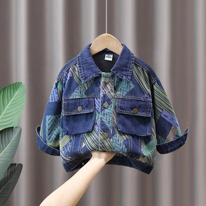 Abrigos de Mezclilla para Adolescentes, Chaquetas Casuales con Estampado para Niños, Ropa para Bebés, Prendas Superiores, Moda Infantil, Ropa Exterior Moderna - Product Image 6