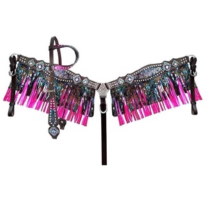 Têtière à nœuds personnalisée en cuir véritable pour cheval, style western – Meilleure vente - Product Image 1