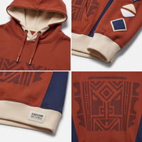 Sweat à capuche oversize en coton épais 530 GSM, coupe carrée, imprimé géométrique, pull pour homme, fabricant OEM Sialkot