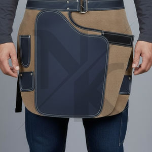 Delantal de Herrador Profesional de Cuero Genuino con Cinturón Ajustable, Delantales de Gamuza Resistentes para Herrero, Soldadura y Herraje de Caballos - Product Image 6