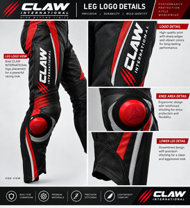 Traje de Motociclismo Unisex de Cuero Estampado CLAW INTERNATIONAL, Diseño de Bandera Americana, Manga Larga, Transpirable y de Secado Rápido - Product Image 5