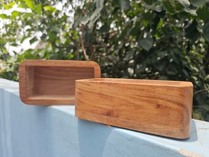 Portavelas de Madera, Forma Cuadrada, Acabado Natural, Decoración para el Hogar - Product Image 4