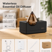 Diffuseur nébulisateur en verre à grain de bois de frêne, sans eau, longue autonomie, silencieux, petit diffuseur portable pour la relaxation