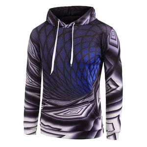 Sudadera con Capucha para Hombre, Diseño Geométrico, Impresión por Sublimación, Corte Regular, Informal, para Otoño, Tejido de Poliéster, Venta al Por Mayor - Product Image 5