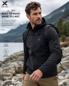 X Sports City Men's 4-Way Stretch Softshell <b>Jacket</b> | Waterproof & Wind-Resistant Thermal <b>Fleece</b> <b>Lined</b> Winter Outerwear OEM/ODM - Product Image 4