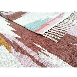 Handmade Luxury Cotton Kilim <b>Rug</b> Washable Handloom Carpet for Home Decorative Indian Suppliers' Handcrafted Prayer Runner <b>Rugs</b> - Product Image 2
