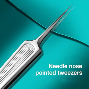 Pinzas de Punta Fina de Acero Inoxidable, Herramienta para Eliminar Puntos Negros, para el Cuidado de la Piel del Rostro - Product Image 3