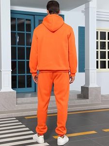 Conjunto Deportivo Personalizado para Hombre, Servicio OEM, Sudadera con Capucha y Pantalones Jogger de Color Sólido, Ropa Deportiva de Felpa, Transpirable, de Secado Rápido, Holgado - Product Image 4