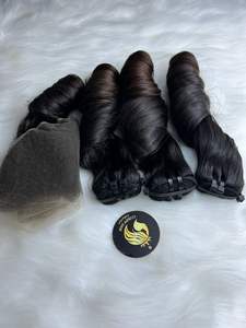 CDYHAIRVN Bouncy Curly Extensiones de cabello humano crudo vietnamita 100% Máquina de un solo donante Doble trama Color personalizable 8-40 pulgadas - Product Image 2