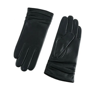 Guantes largos de piel de oveja negra personalizados para mujer, guantes de piel de cordero a la moda para fiesta, guantes elegantes de piel de oveja para conducir - Product Image 6