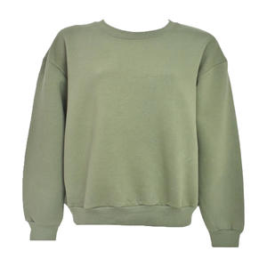 Sweat-shirt d'hiver pour femme en molleton 340g, col rond oversize, broderie sur le devant, respirant, coupe-vent, polyester/coton écologique - Product Image 1