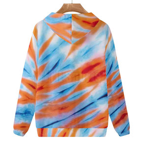 Sweat à capuche tie-dye pour homme en coton épais, style streetwear moderne, pour la vente en gros de vêtements - Product Image 6