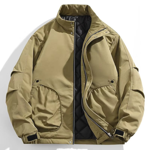 Tendance 2026 : Blouson Bomber Décontracté à Col Montant pour Homme, avec Design de Logo Personnalisé, Manteau d'Hiver Grande Taille, Veste Ample à Fermeture Éclair - Product Image 2