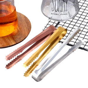 Colorful Stainless Steel Ice Cube Tongs Eco-Friendly Dishwasher Safe Sustainable Bar Accessories Restaurant <b>Mini</b> Bar Coffee - Product Image 3