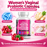 Probiotiques vaginaux pour femmes, capsules de canneberge et de D-mannose, flore féminine, complément pour la santé des voies urinaires, étiquette privée OEM