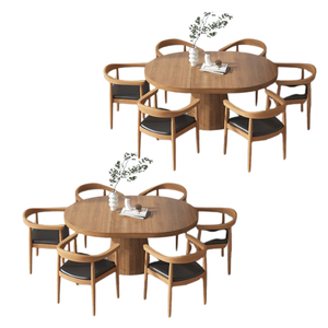 Table ronde nordique en bois massif et ensemble de chaises maison Restaurant salle à manger luxe Design moderne meilleure qualité - Product Image 4