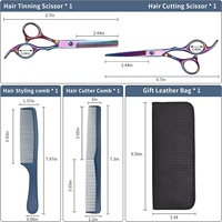 Kit de ciseaux de coupe de cheveux multicolore arc-en-ciel en acier inoxydable professionnel de meilleure qualité à bas prix fournisseur du Pakistan