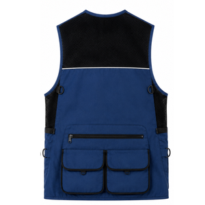 Gilet de chasse respirant en polyester pour homme, couleur unie, sans manches, ceinture ajustable, plusieurs poches, vêtements d'extérieur pour le printemps - Product Image 6
