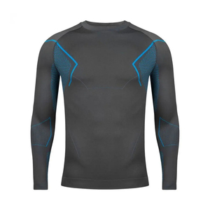 Ensemble de leggings et de t-shirts de compression à manches longues pour homme, séchage rapide, respirant, col rond, sous-vêtement de sport, anti-UV, écologique - Product Image 4