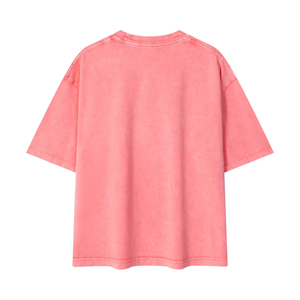 T-shirt pour homme à col rond, coupe ample, délavé à l'acide, effet soleil, avec motif personnalisé, 100% coton, couleur unie, coupe décontractée, en jersey tricoté, design vierge - Product Image 6