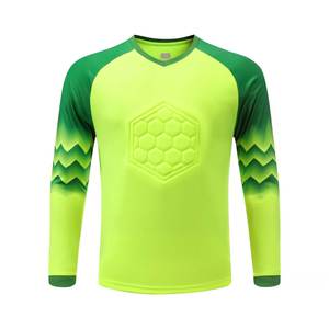 Custom Soccer Goalkeeper Kit Long Sleeve V-<b>neck</b> Moisture-Wicking Breathable Jersey Set <b>Padded</b> Polyester Elastic Waist Unisex - Product Image 1