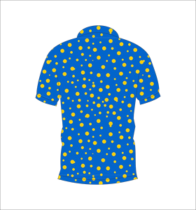 เสื้อโปโลผู้ชายลายจุดสีน้ำเงินเหลืองแขนสั้นลำลองระบายอากาศได้ดีคอปกพับได้สวมใส่ในฤดูร้อน - Product Image 5