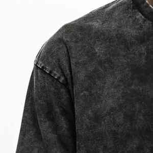 Camiseta Vintage Oversize para Hombre con Lavado Ácido a Precio Económico, Mejor Diseño, Bajo MOQ, Camiseta de Color Sólido con Lavado Ácido en Venta - Product Image 2