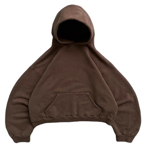 Sweat à capuche de haute qualité 500GSM, coupe ample et courte, épaules tombantes, molleton épais, capuche unie, sweat à capuche de haute qualité - Product Image 2