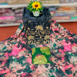 Tela de Velo Ligera de Jacquard Tejido Ecológico VIP con Diseño Floral Dorado para Vestidos de Novia de Algodón para Niñas y Mujeres - Product Image 3