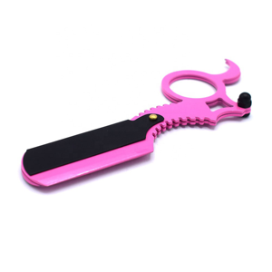 Navaja de Barbero Profesional de Acero Inoxidable Premium con Cuchilla Reemplazable y Empuñadura de Anillo Único para Salón de Belleza - Product Image 1
