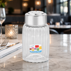Salière en plastique transparent avec couvercle argenté, résistante à la poussière, pour herbes et épices - Product Image 2