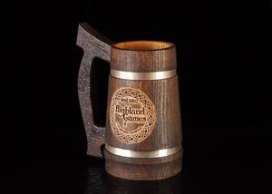 Jarra de Cerveza de Madera Estilo Vintage Ecológica para Juegos Highland con Asa y Tapa, Accesorio de Bar - Product Image 2