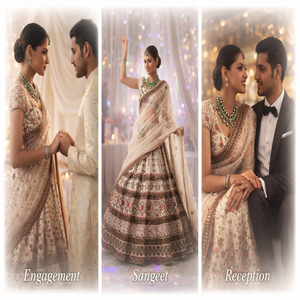 Elegante Lehenga Choli de Novia con Trabajo de Espejos y Bordado con Hilos |   Vestidos de Novia y Sangeet con Lentejuelas para Mujer - Product Image 6