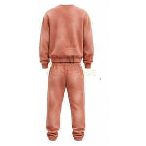 Ensemble de sweat-shirts à col rond pour homme, couleur unie, 100% coton, 350 g/m², vêtements décontractés, tricot en molleton français, style automne, jogging - Product Image 3